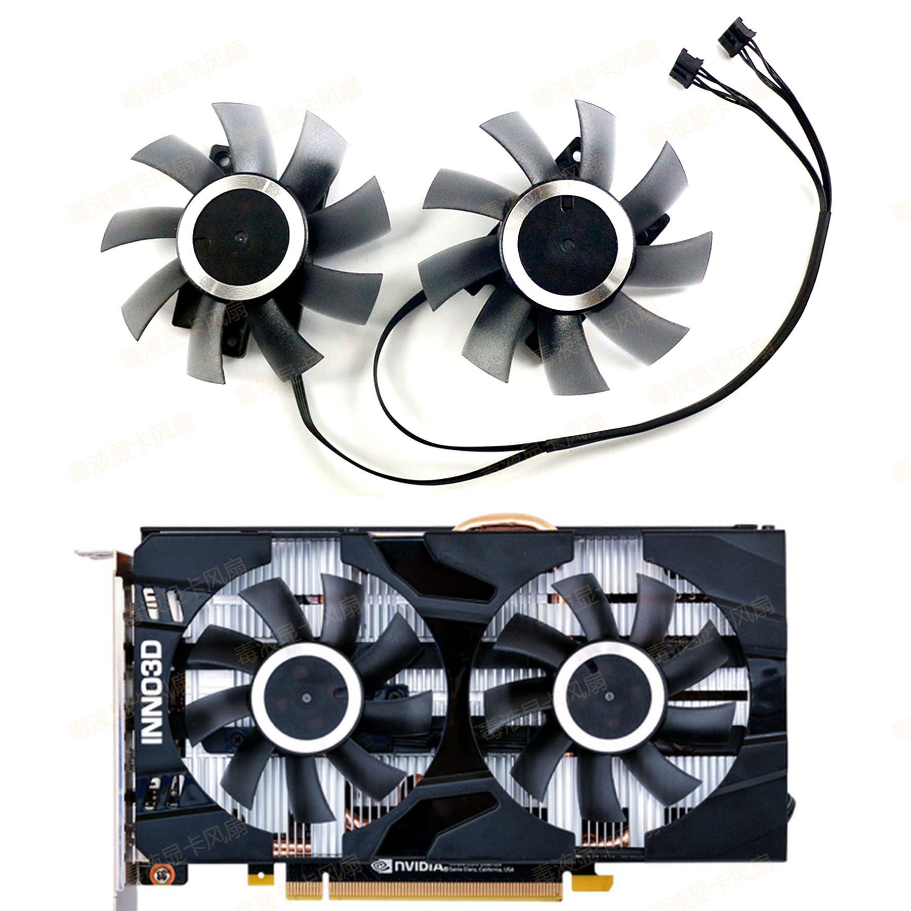 INNO3D/映众RTX 2070 TWIN X2 黑金至尊版显卡散热风扇 CF-12815S