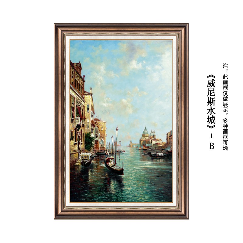 美式玄关装饰画餐厅高端挂画楼梯壁画客厅墙面饰欧式复古建筑油画图片
