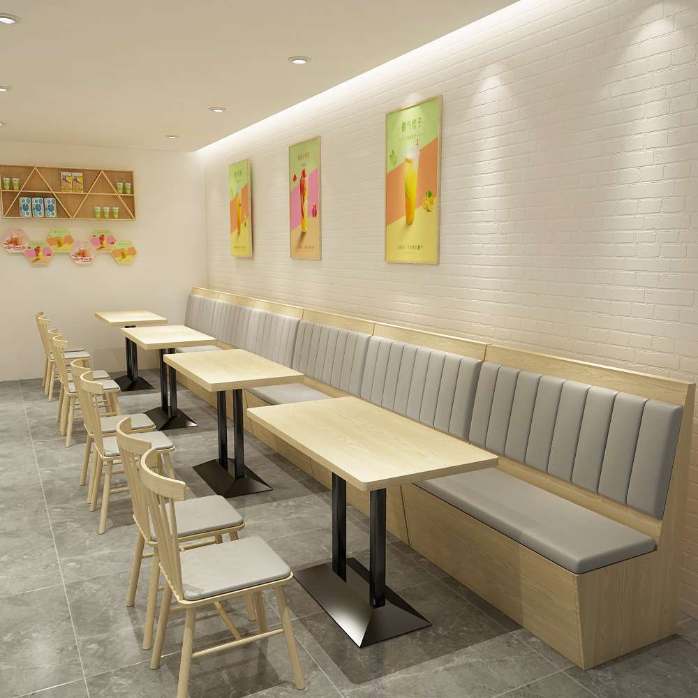 餐饮桌椅组合火锅快餐饭店实木桌椅汉堡炸鸡日料茶楼餐厅卡座沙发