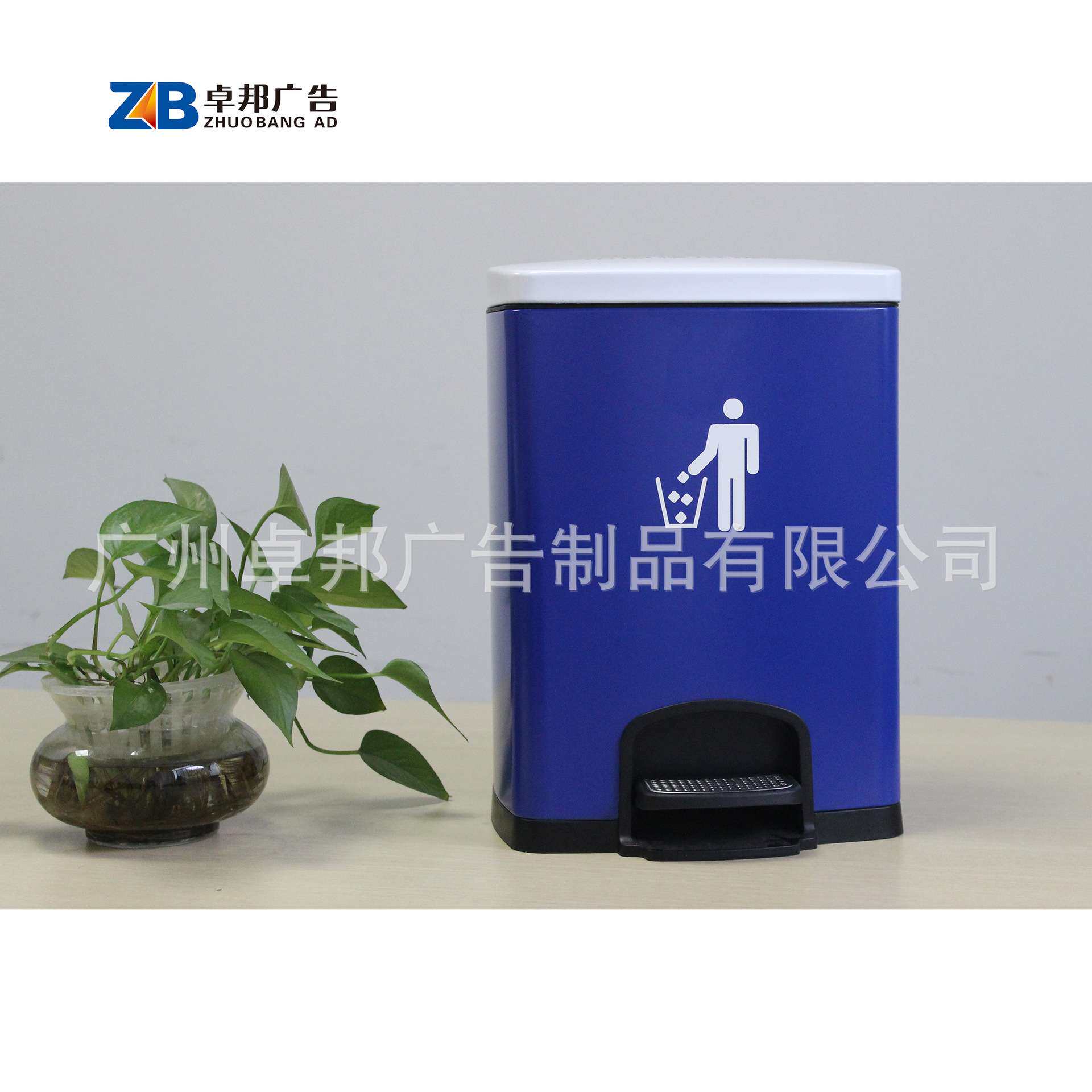 卓邦广告 建行垃圾桶不锈钢脚踏款 建行VI标识全套专业厂家直销
