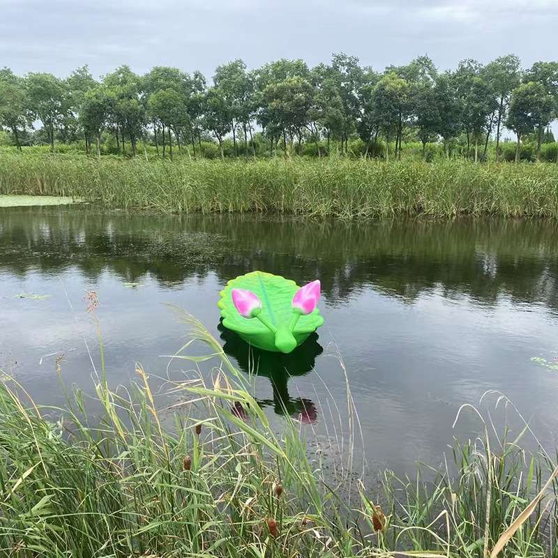 玻璃钢树脂树叶船雕塑户外水景船模型水景荷叶雕塑装饰品摆件