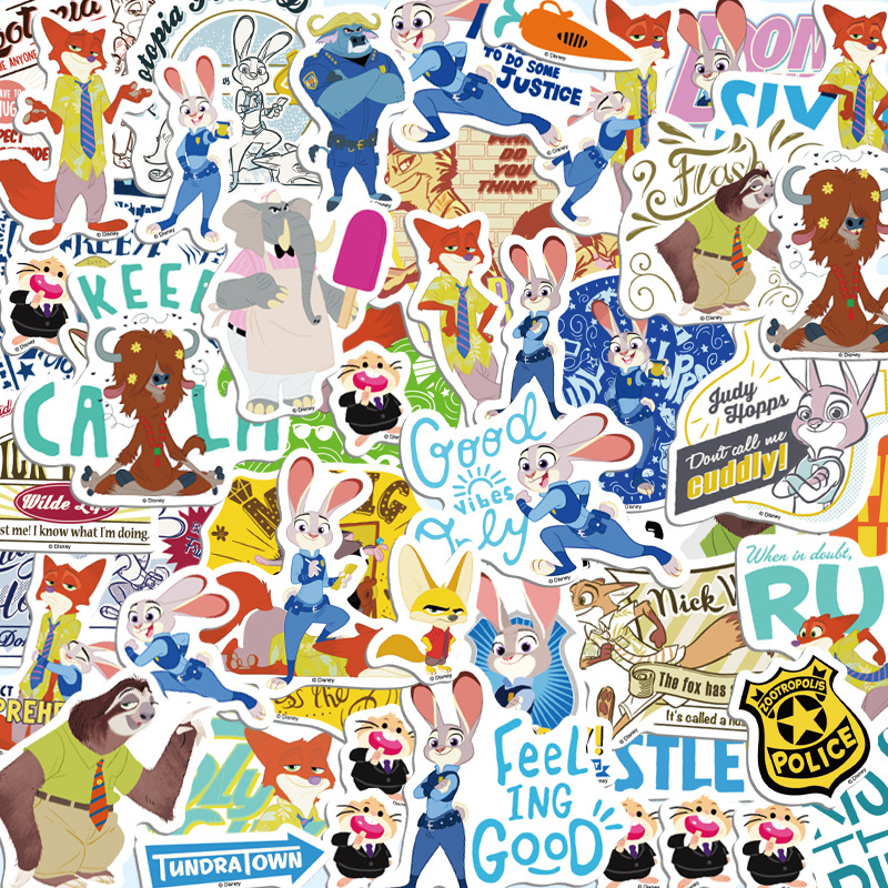 迪士尼疯狂动物城行李箱装饰贴纸