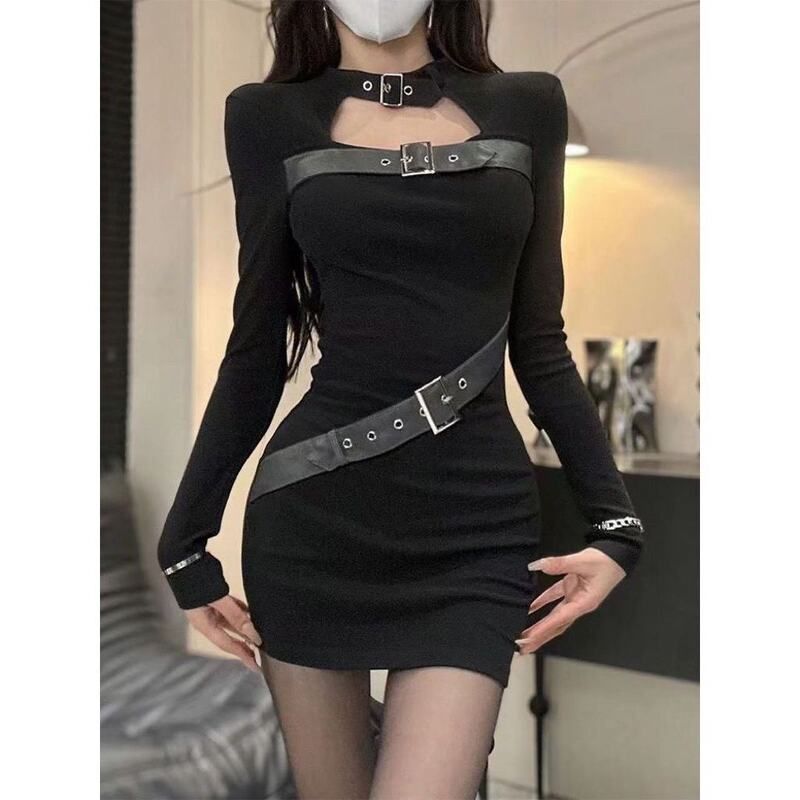 搭秋冬新款内秋冬感穿打底短裙搭小个子新款包臀黑色连衣裙女