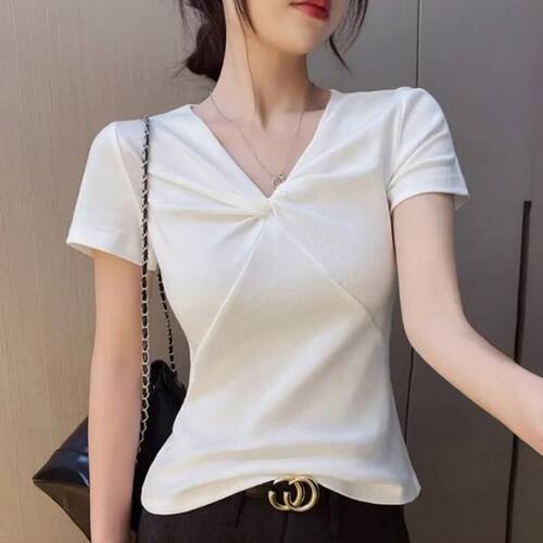 设计感inst恤衣服2026出行春游百搭夏白色新款上衣年洋气短袖女装