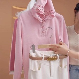连帽蕾丝针织打底衫 上衣 女内搭秋冬2025新款 简约休闲叠穿百搭长袖