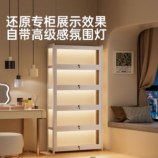 放包包收纳神器带灯带锁防尘透明亚克力多层收纳柜家用落地置物架