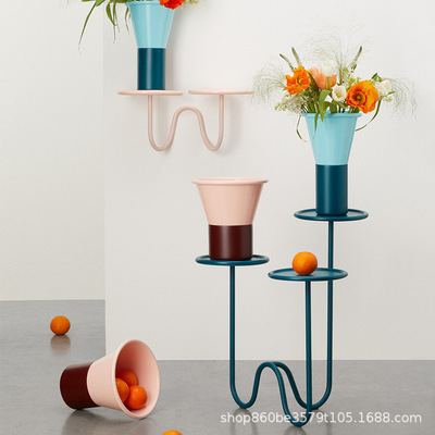 造心家具|简约现代北欧办公室客厅装饰金属花架新款设计师边几