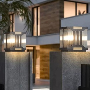 景观庭院柱头灯户外围墙太阳能灯庭院大门口门柱灯别墅院子门头灯