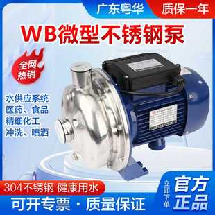 185微型卧式 粤华WB200 单级不锈钢泵热水泵循环水泵增压泵冲洗泵