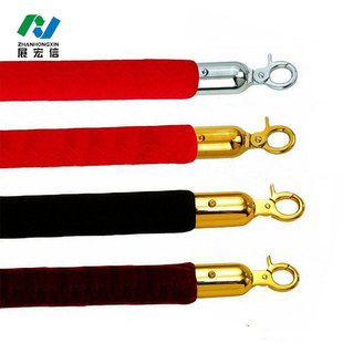 高级礼宾栏杆座用1.5M银钩绒布挂绳配件 贵宾栏杆用挂绳