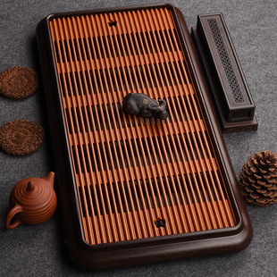 德国电木茶盘家用小号茶海简约托盘新中式 干泡台 电胶木排水蓄水式