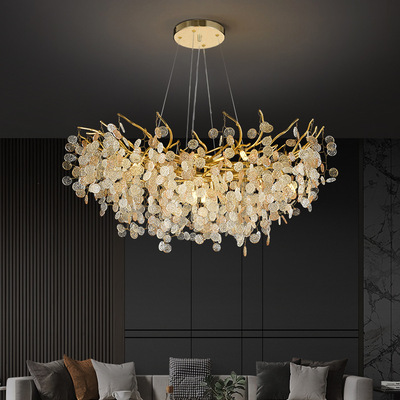 现代轻奢水晶灯吊灯法式奢华高档餐厅灯具个性创意艺术大厅主灯具