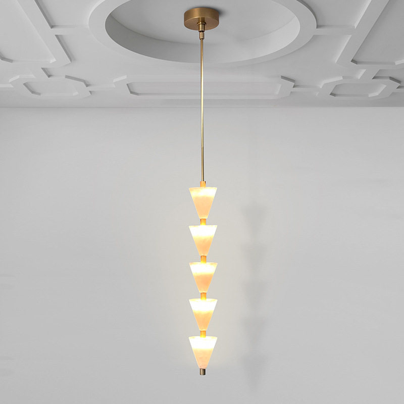 现代简约沙漏云石单吊灯客厅沙发创意氛围灯样板房卧室床头柜吊灯