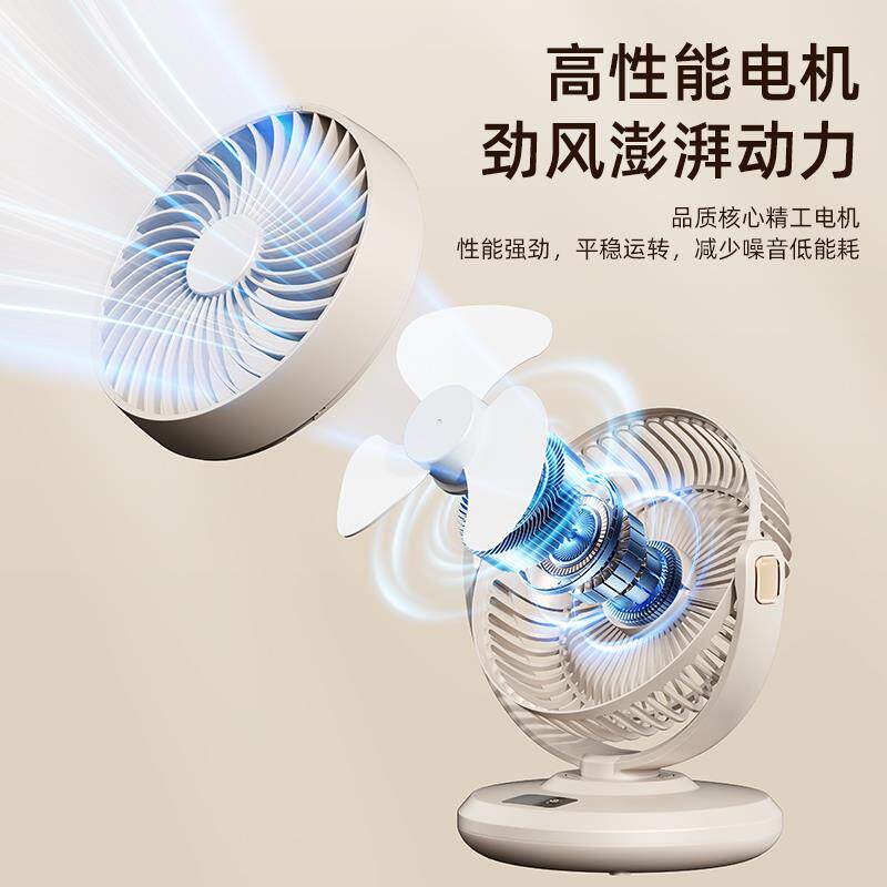 j8超静音台式小风扇桌面宿舍新款摇头充电风扇小型制冷2025年办g3