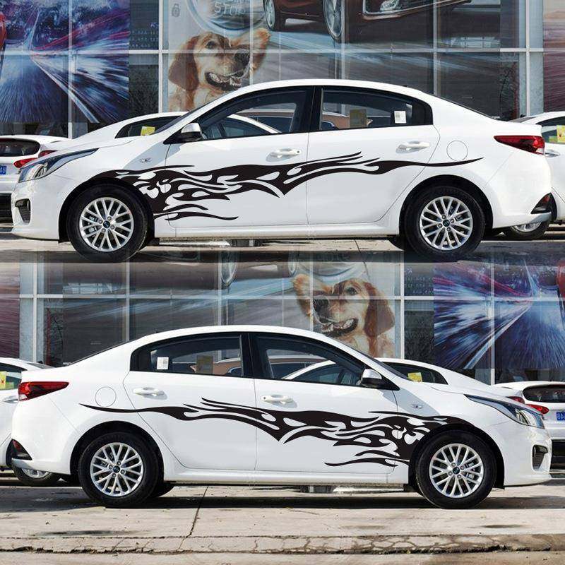 D-0厂家直销 汽车改装火焰元素图腾装饰贴全身拉花车身整车贴纸
