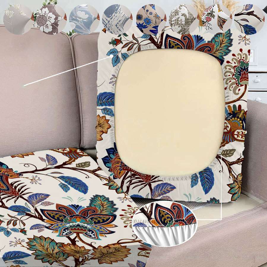 弹力印花沙发坐垫套替换椅垫沙发套柔软带弹性底部