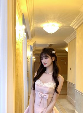 越韩小鱼Musefish 蜜桃云屿 法式千金吊带裙气质收腰公主套装女