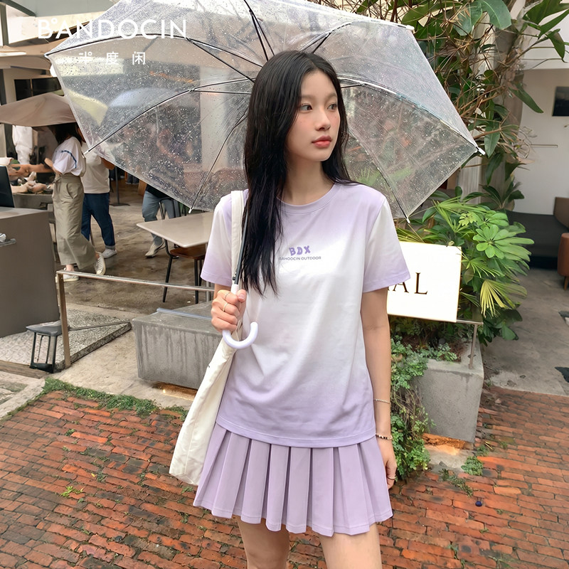 半度闲初中生夏季短袖T恤薄款26图片