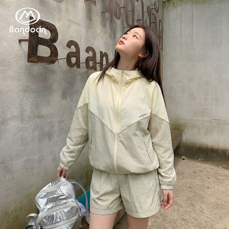 半度闲初中生夏装防晒衣套装2026新款大童女装夏季防紫外线外套夏 - 实物图