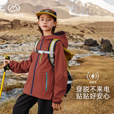 半度闲男童加绒外套冬季夹克衫