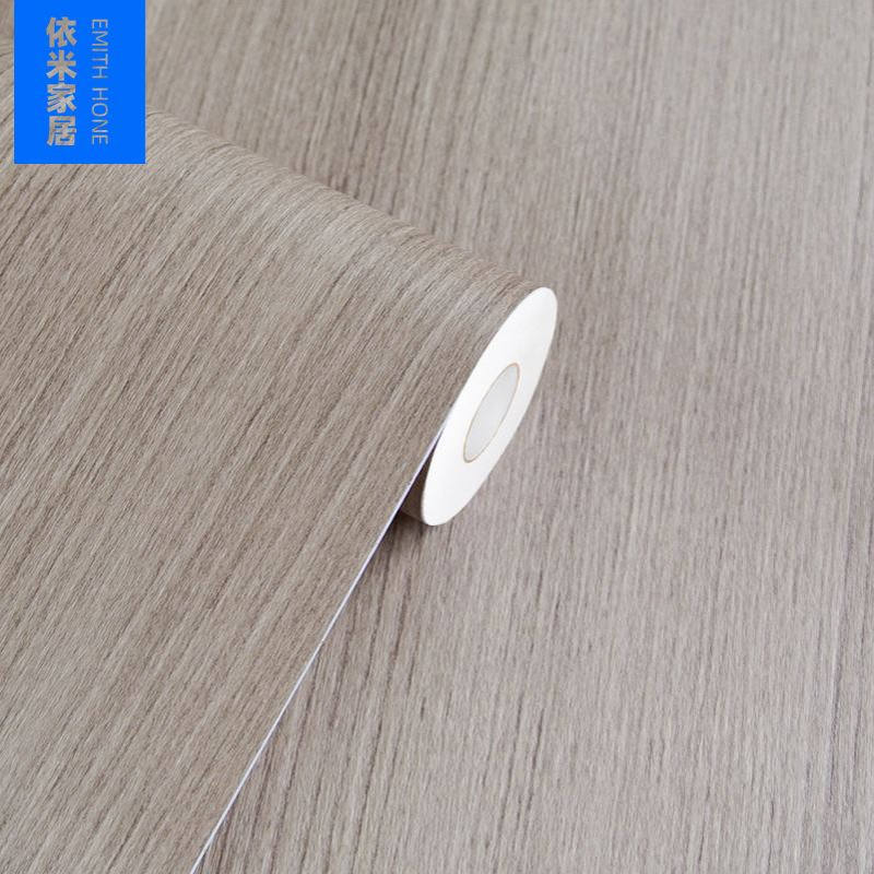 韩版PVC木纹贴纸自粘墙纸壁纸展柜家具翻新加厚带导气槽贴膜30米