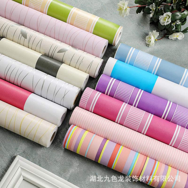 3d自粘墙纸壁纸现代简约条纹客厅卧室宿舍防水壁纸家具翻新即时贴