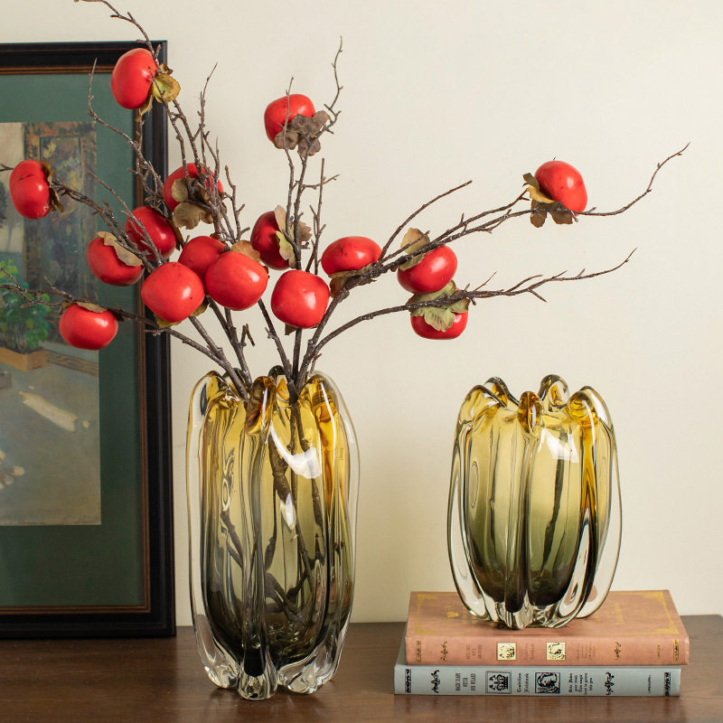 北欧现代琥珀渐变杨桃花瓶琉璃手工轻奢水培花器客厅玄关,办公设备/耗材/相关服务,其它,淘宝优惠券,粉丝福利购,淘宝优惠卷