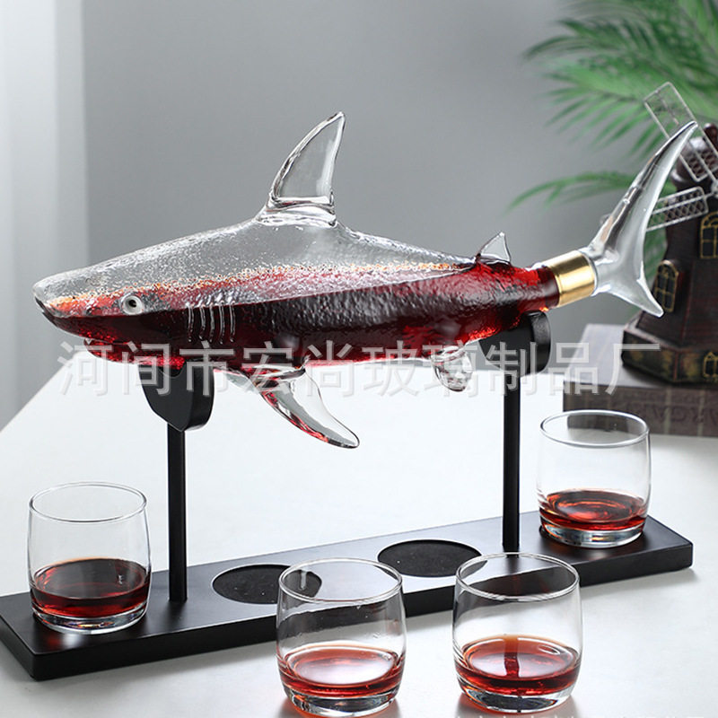 高硼硅玻璃工艺酒瓶异形醒酒器创意造型动物泡酒瓶鲨鱼造型泡酒瓶,办公设备/耗材/相关服务,其它,淘宝优惠券,粉丝福利购,淘宝优惠卷