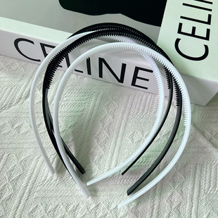 0.8cm塑料带齿发箍带齿洗脸防滑压发有齿头箍低胚diy发饰配件饰品