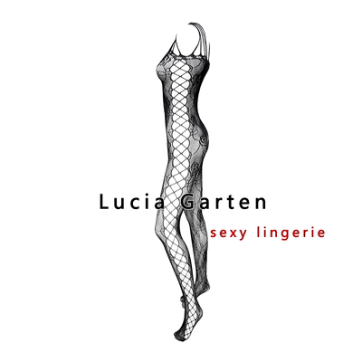 Lucia Garten连身丝袜黑色红色网袜连裤袜开裆