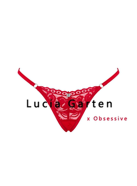 obsessive新年红色内裤蕾丝低腰性感绑带镂空刺绣