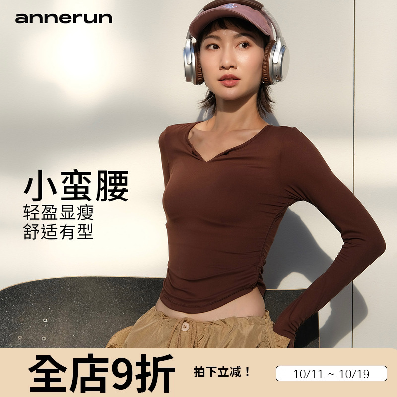 annerunv领显瘦运动上衣