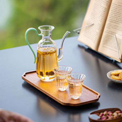 轻奢高档玻璃彷宋手执壶温泡茶炉侧把壶煮茶茶具套组养生花茶泡茶