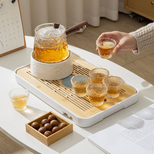 轻奢高档泡茶壶玻璃壶侧把壶茶水分离煮茶器茶具套组养生花茶壶