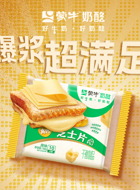 蒙牛芝士片166g奶酪片家用烘焙专用泡面三明治汉堡包餐饮原材料
