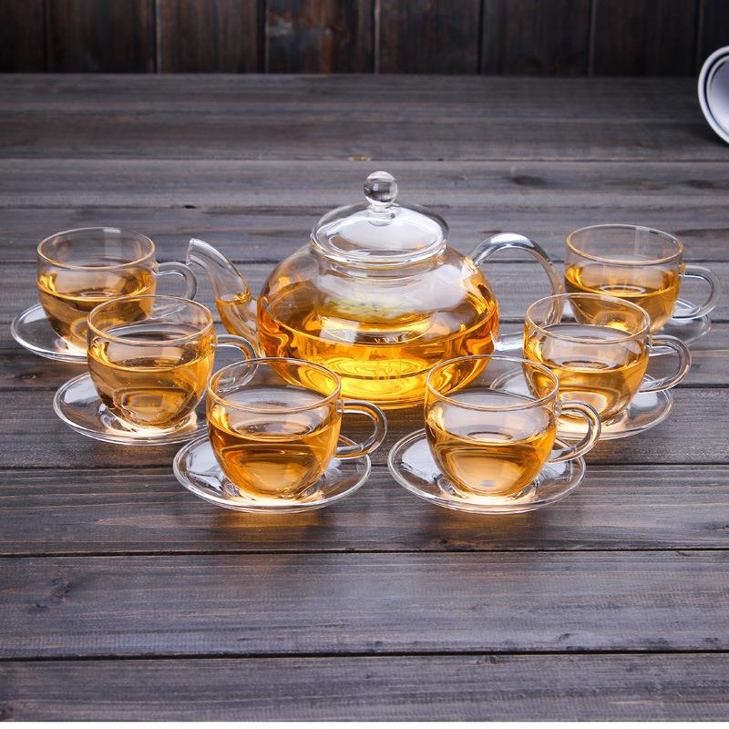 耐高温玻璃茶具壶家用茶杯花茶壶套装高硼硅加厚玻璃功夫煮茶器