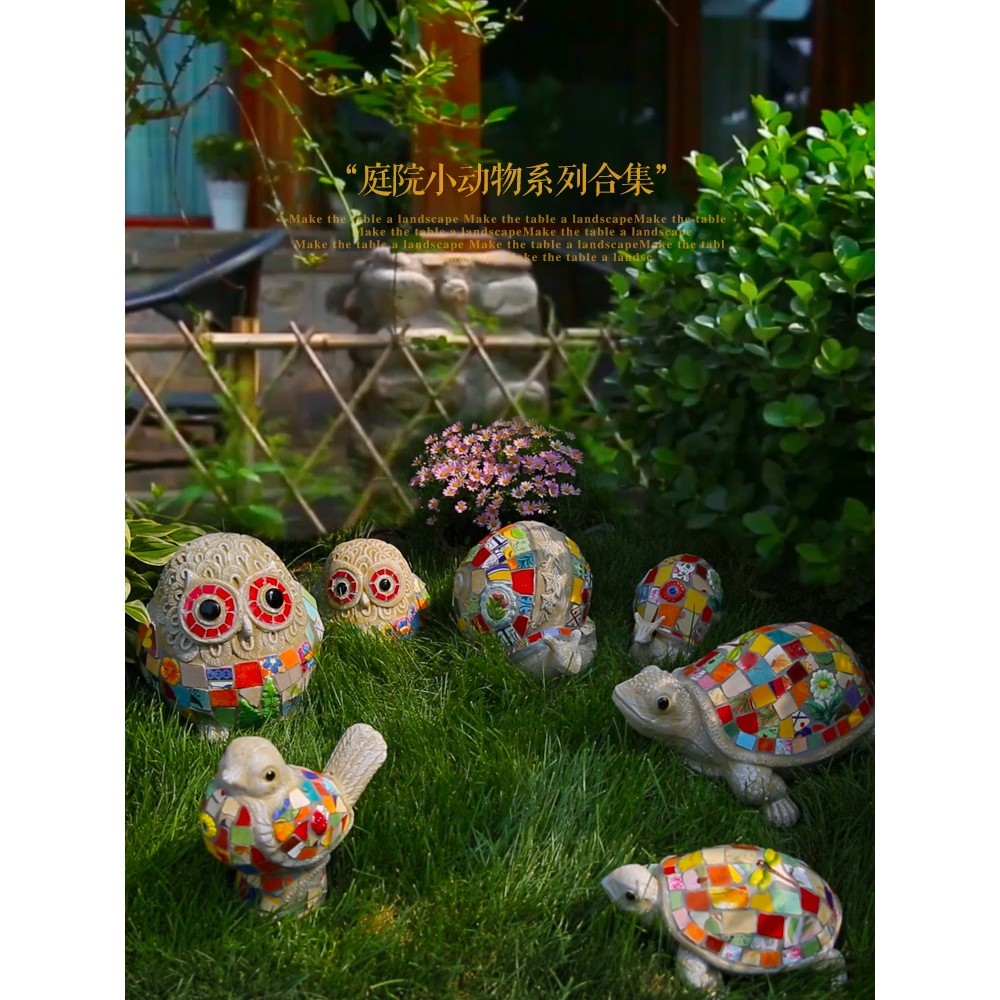 玫瑰小镇 花园装饰摆件兔子乌龟蜗牛庭院草地小动物创意落地造景