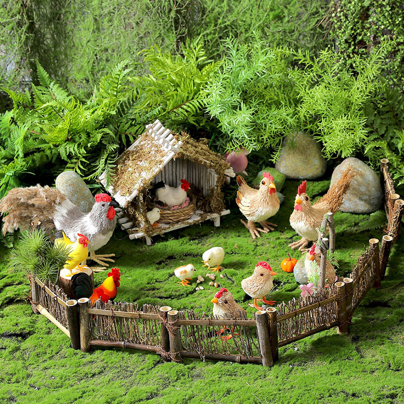 小鸡摆设摆件自然角幼儿园植物角户外装饰微景观别墅庭院花园布置