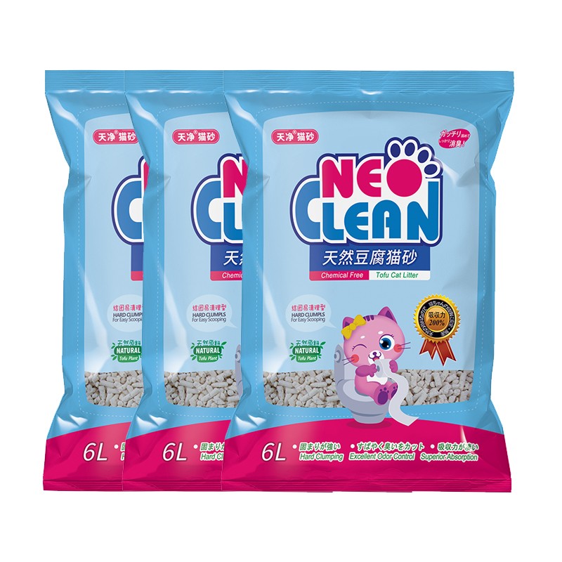 Neo天净经典豆腐猫砂猫沙厕所沙除臭无尘猫咪用品6L*3包