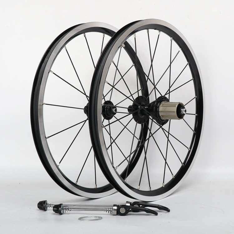 16寸349自行车轮组V刹4培林11速铝合金双层车圈74-130轮毂山地车