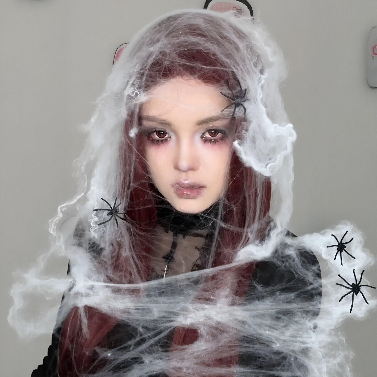 氛围感神器!万圣节蜘蛛女妆容
