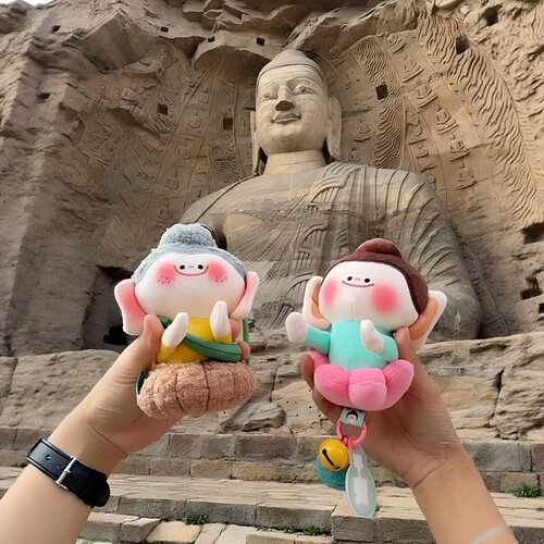佛宝宝！佛小伴山西大同文创玩偶佛宝宝户外旅游纪念礼物毛绒玩具
