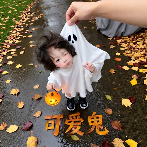 可爱鬼来了！儿童幽灵披风cos