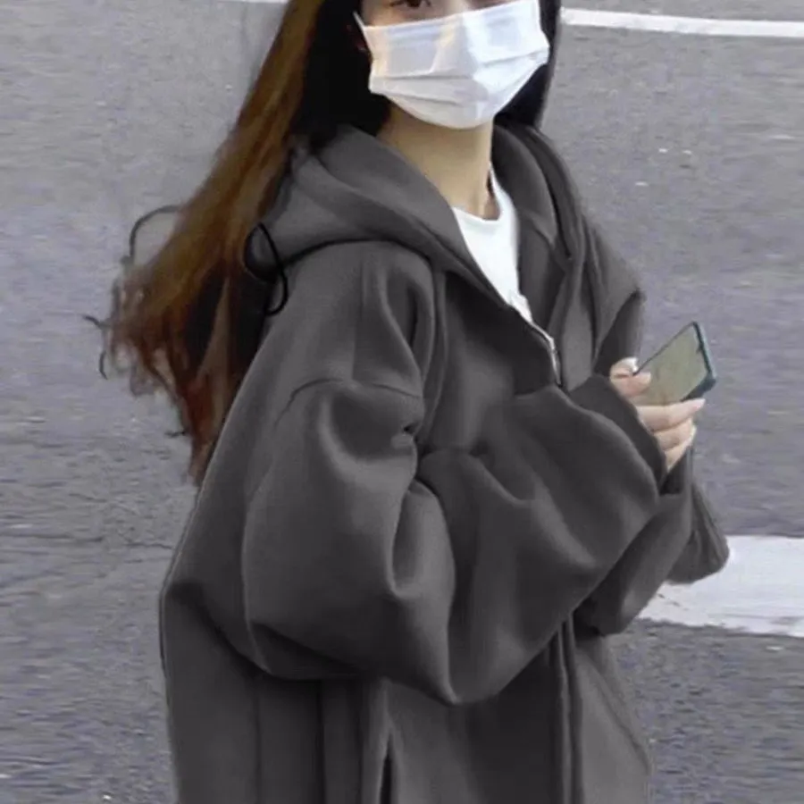 羊羔绒超火卫衣春秋连帽外套