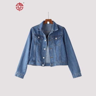 外贸外套女 夹克网红爆款 牛仔复古衬衫 外套女港风牛仔上衣宽松工装