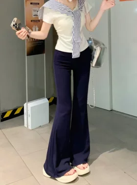 夏季薄款高腰显瘦莫代尔阔腿裤
