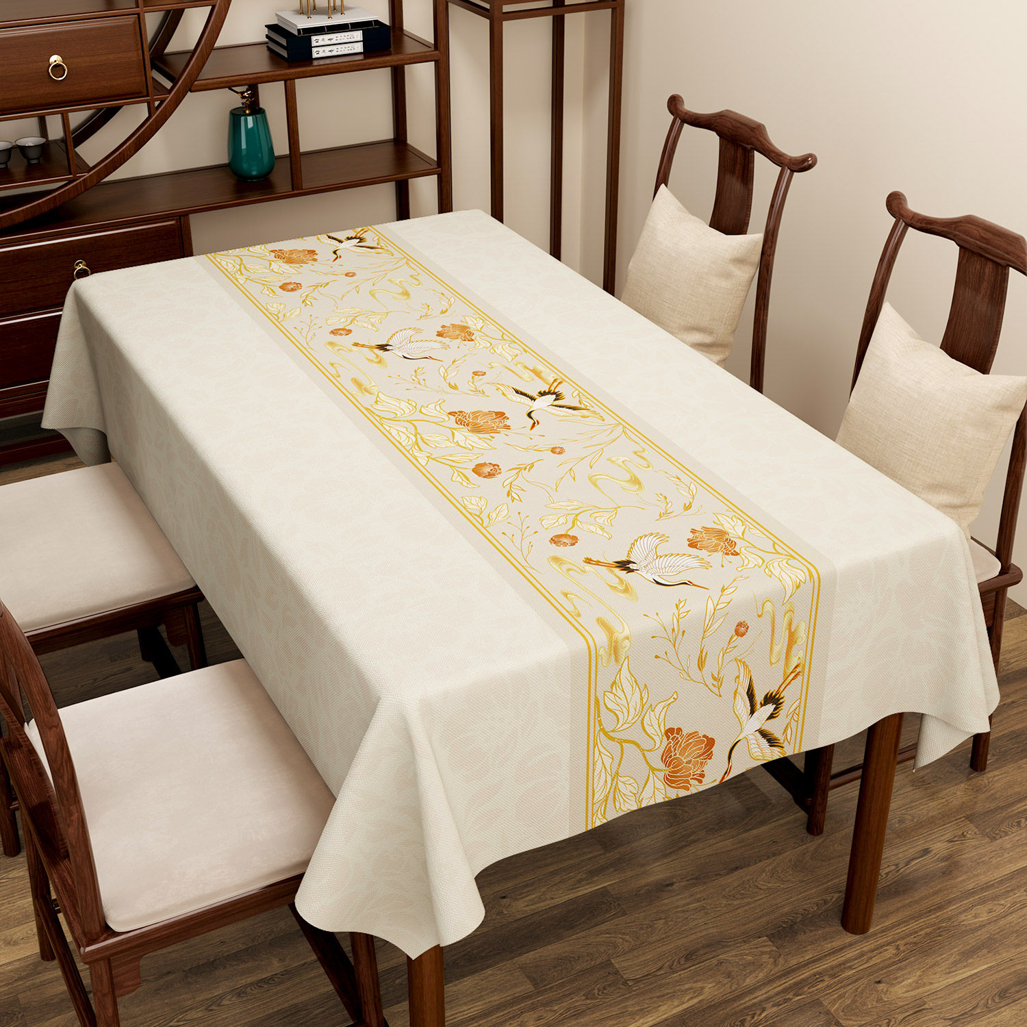 新中式桌布防水防油防烫免洗pvc茶几桌布2025新款国风长方形桌垫,居家布艺,桌布,淘宝优惠券,粉丝福利购,淘宝优惠卷