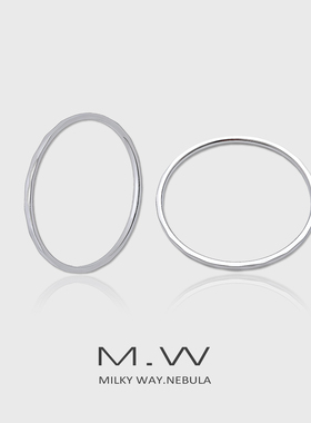 MW18K白金素圈菱形戒指细圈尾戒