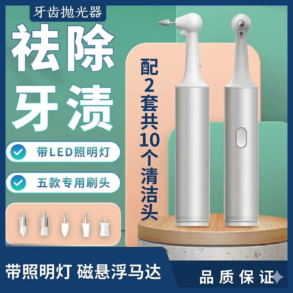 智能电动洁牙仪儿童牙齿抛光器成人打磨美白去牙菌斑牙垢烟渍牙刷