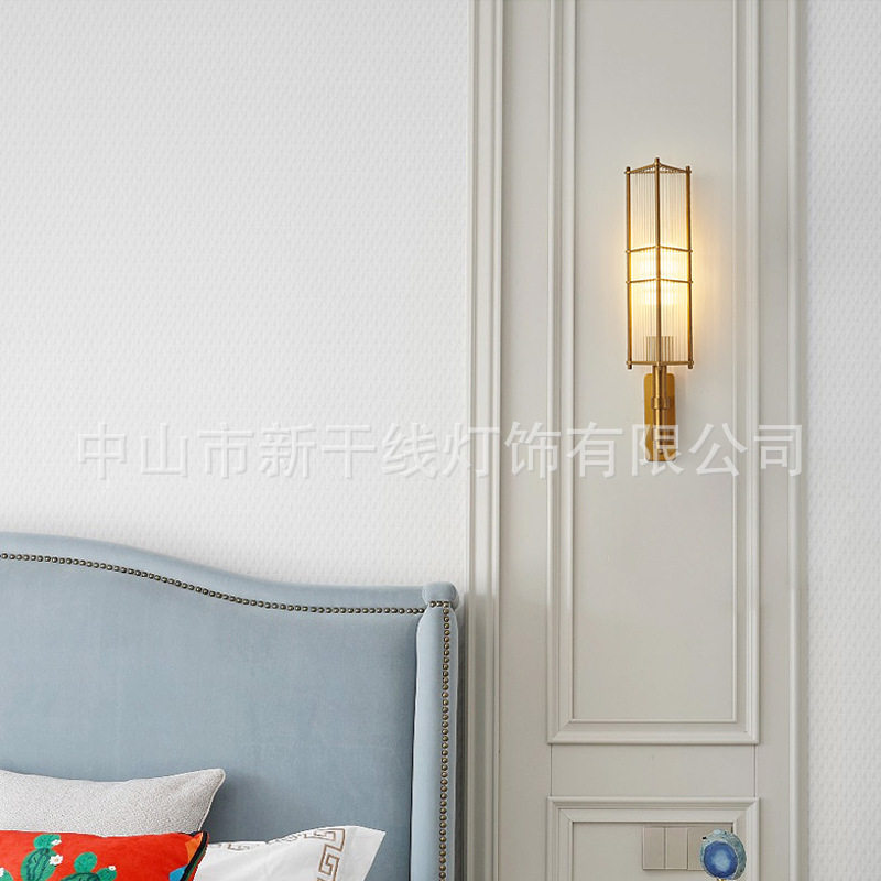 三角长条轻奢壁灯极简氛围现代简约客厅灯卧室床头灯室内水晶壁灯